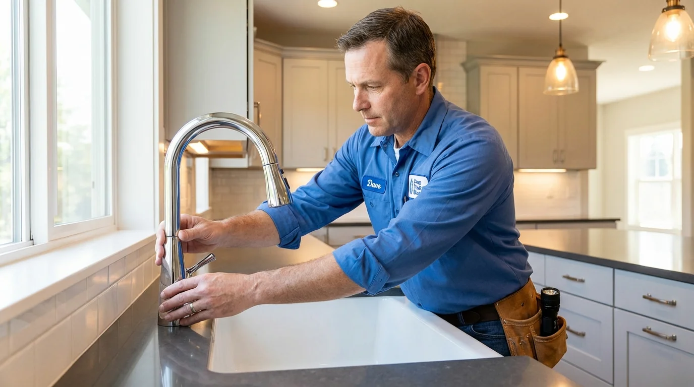 Kitchen faucet installation by Johns Plumbing LLC in Groveland